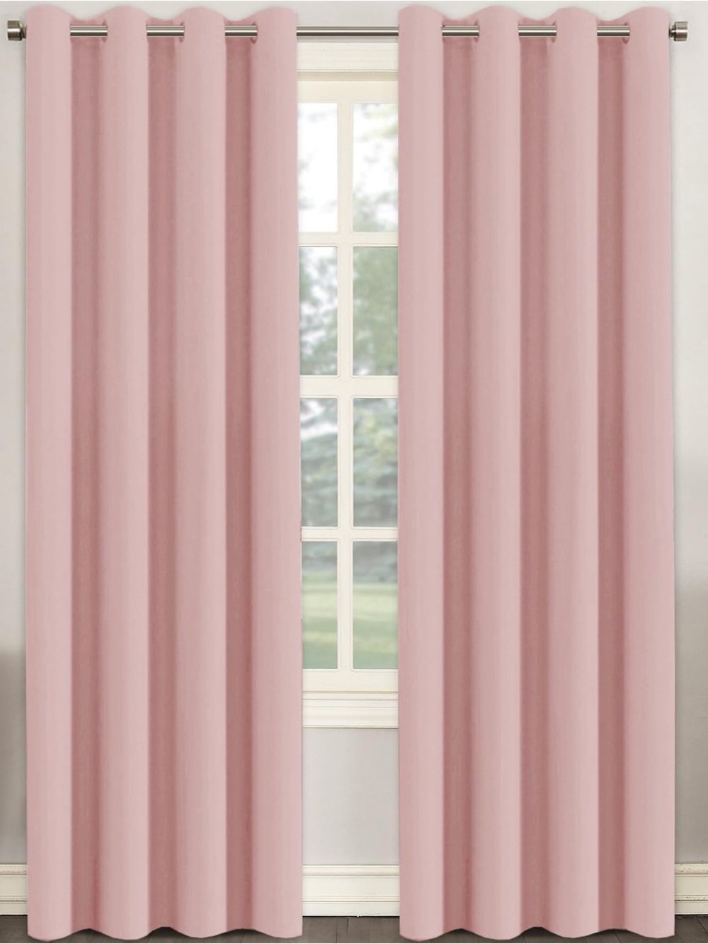 Blush Pink Blackout Grommet Curtains - Unbranded
